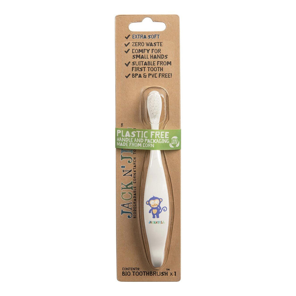 Jack N Jill Childrens Biodegradable Toothbrush, Monkey, 8 Ea